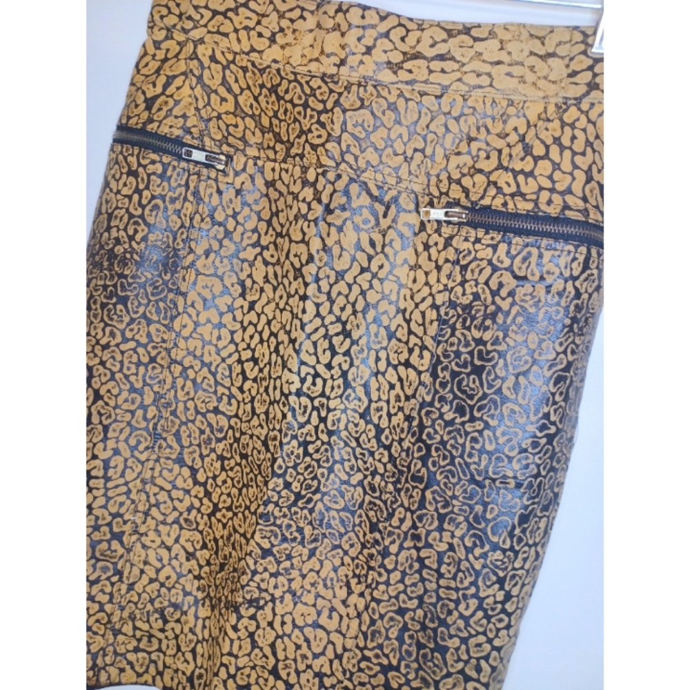 Vintage Leather Printed Skirt